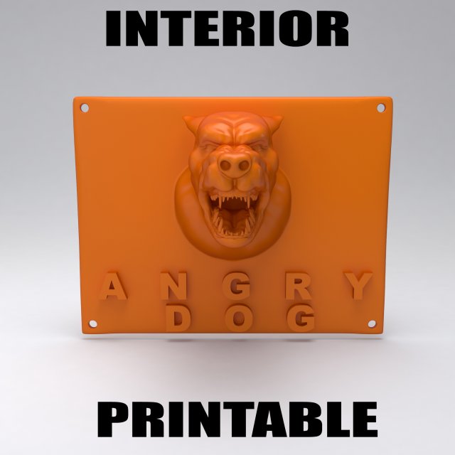 angrydog 3Dプリントモデル .c4d .max .obj .3ds .fbx .stl .blend 