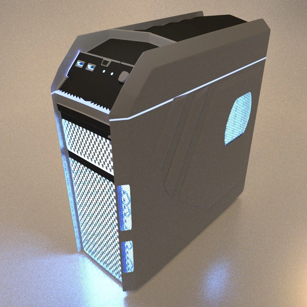 aerocool xpredator x1 white edition 3D Model .c4d .max .obj .3ds .fbx .stl .blend