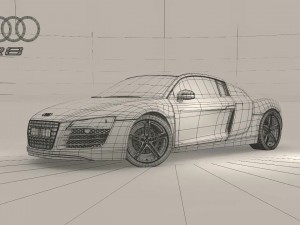 audi r8 v8 - high quality 3D 모델