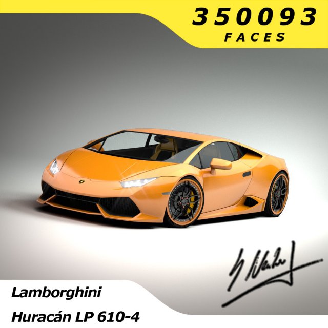 lamborghini huracan lp 610-4 3D Model .c4d .max .obj .3ds .fbx .stl .blend 