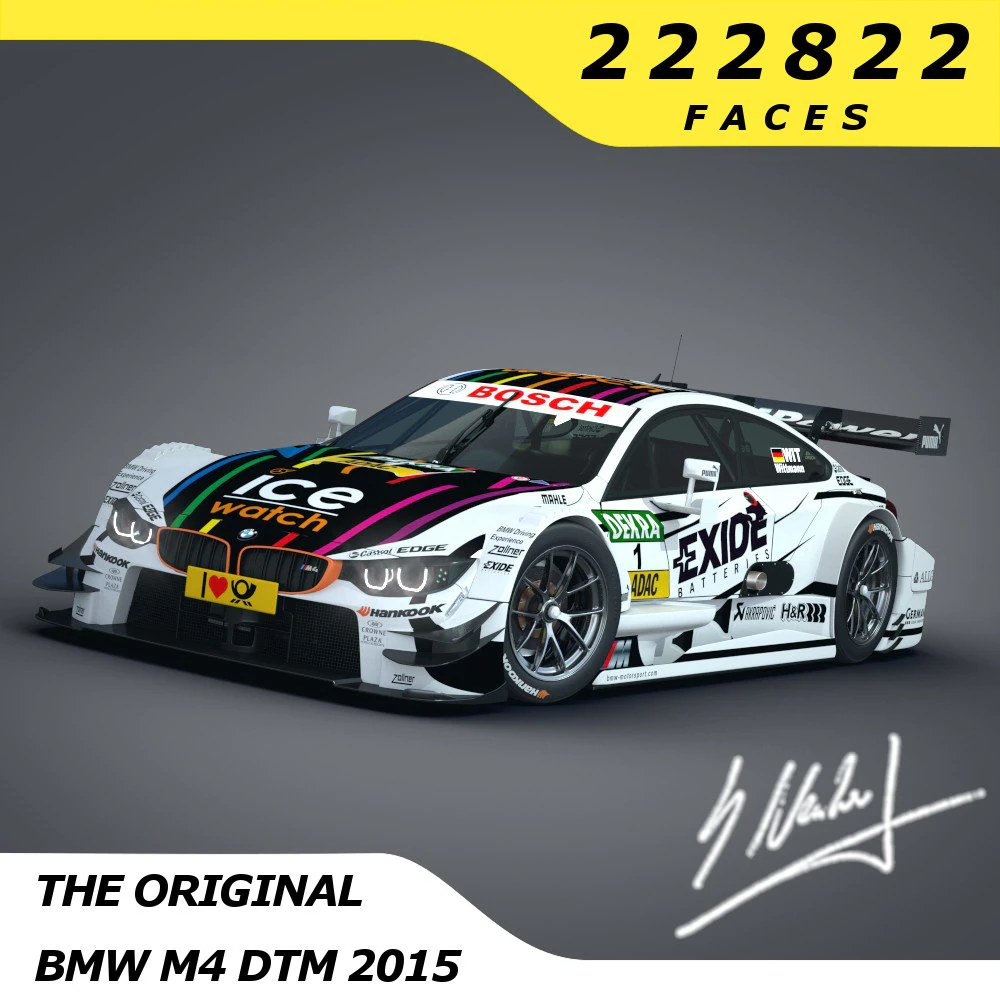 bmw m4 dtm 2014 - 2015 3D Model .c4d .max .obj .3ds .fbx .stl .blend 