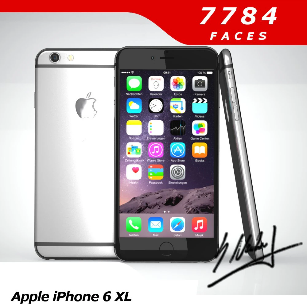 apple iphone 6 xl smartphone 3D Model .c4d .max .obj .3ds .fbx .stl .blend 