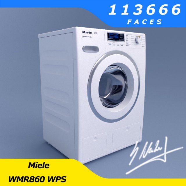 washing machine - miele wmr860 wps german 3D 模型 .c4d .max .obj .3ds .fbx .stl .blend 