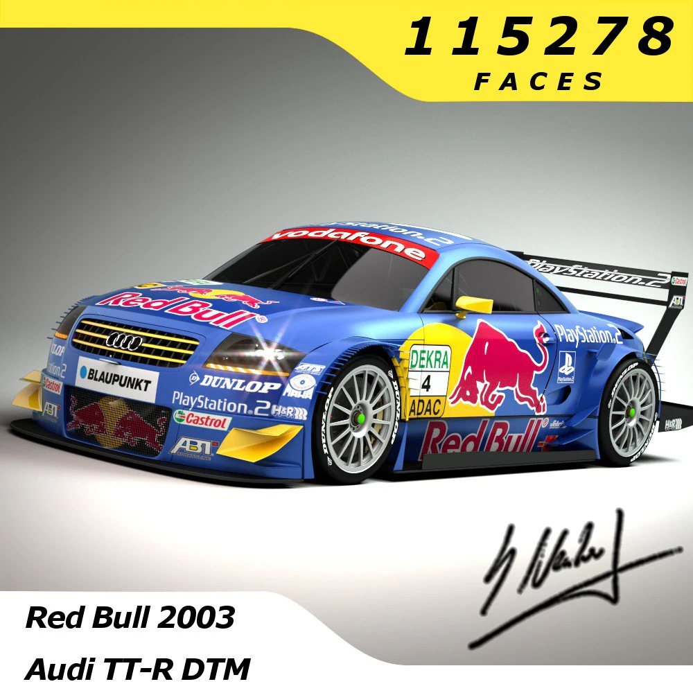 audi tt-r dtm 2003 3D Model .c4d .max .obj .3ds .fbx .stl .blend 