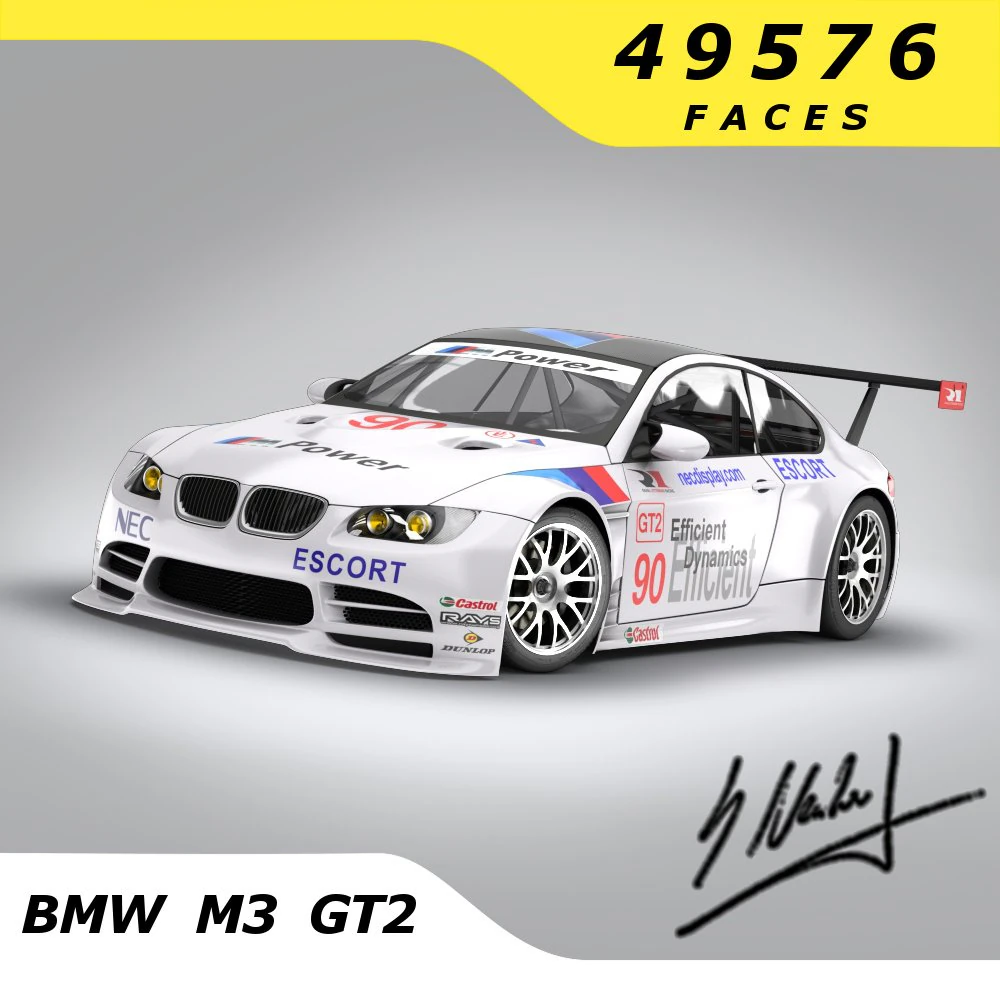 bmw m3 gt - gt2 - gt3 3D Model .c4d .max .obj .3ds .fbx .stl .blend
