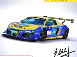 audi r8 lms - carro campeão das 24h de nurburgring 2012 Modelo 3D