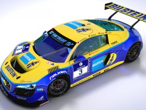 audi r8 lms - 24h njrburgring champion car 2012 3D Model