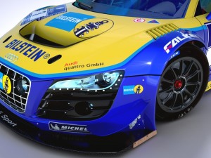 audi r8 lms - 24h njrburgring champion car 2012 3D Model