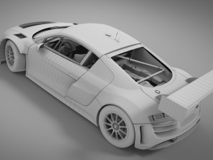 audi r8 lms - 24h njrburgring champion car 2012 3D Model