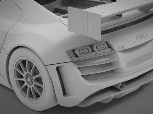 audi r8 lms - 24h njrburgring champion car 2012 3D Model