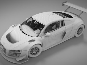 audi r8 lms - 24h njrburgring champion car 2012 3D Model