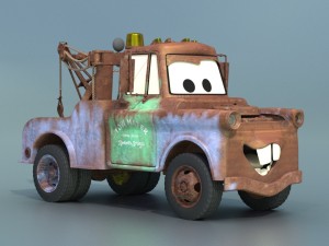 pixar cars - tow mater Modelo 3D