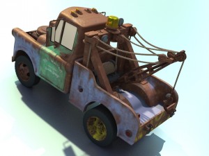 pixar cars - tow mater Modelo 3D