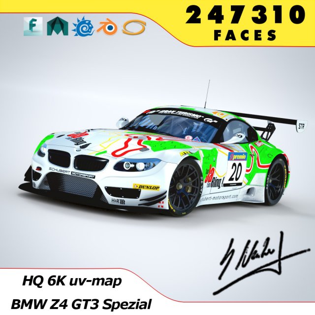 bmw z4 gt3 - spezial 3Dモデル .c4d .max .obj .3ds .fbx .stl .blend 