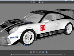porsche 911 - 991 cup 2017 Model 3D