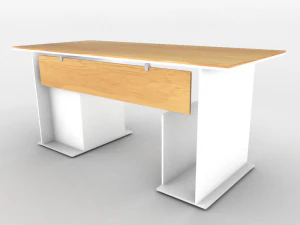 white office desk 3D Model
