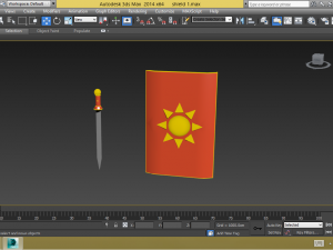 roman style sword and shield 3D Model
