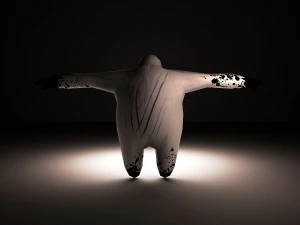 dark baymax lowpoly model 264 polys 3D Model