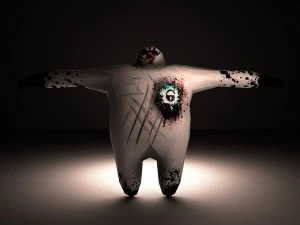 dark baymax lowpoly model 264 poli Model 3D