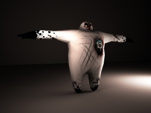 dark baymax lowpoly model 264 polys 3D Модель