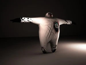 dark baymax lowpoly model 264 polys 3D Model