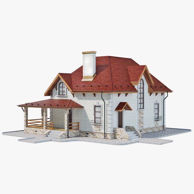 house brick1 3D Model .c4d .max .obj .3ds .fbx .stl .blend 