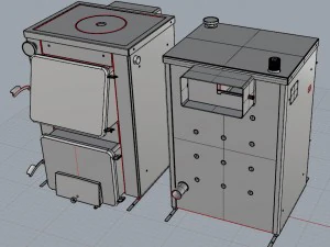 stove yellow 2 options 3D Model