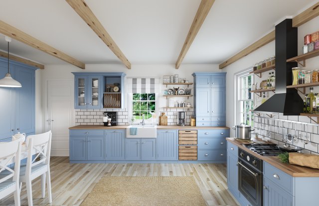 kitchen interior - shaker 3D Model .c4d .max .obj .3ds .fbx .stl .blend 