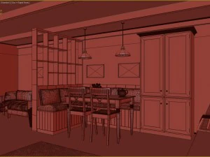 kitchen interior - shaker 3D Model