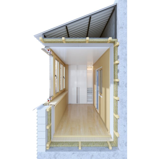 balcony - loggia in section 3D मॉडल .c4d .max .obj .3ds .fbx .stl .blend 