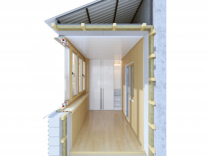 balcony - loggia in section 3D Model