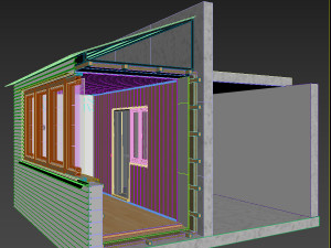 balcony - loggia in section 3D मॉडल