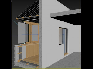 balcony - loggia in section 3D मॉडल