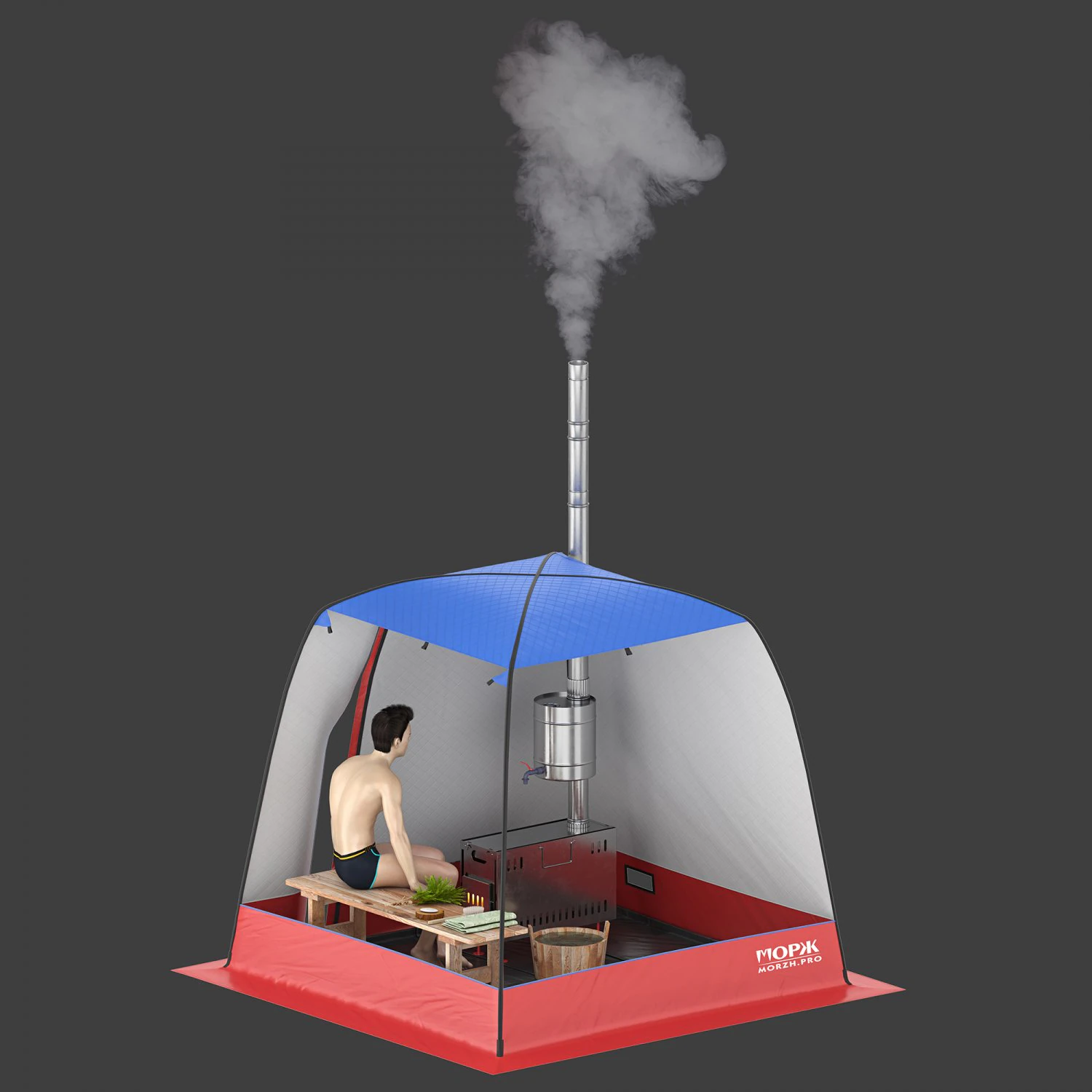 camping tent - bathhouse 3D Model .c4d .max .obj .3ds .fbx .stl .blend 