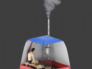 camping tent - bathhouse 3D Model