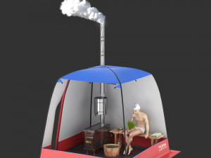 camping tent - bathhouse 3D Model