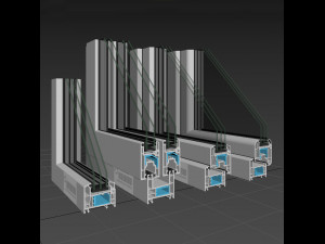 4 rehau window profiles 3D Модель