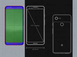 google pixel 3 all color 3D 模型