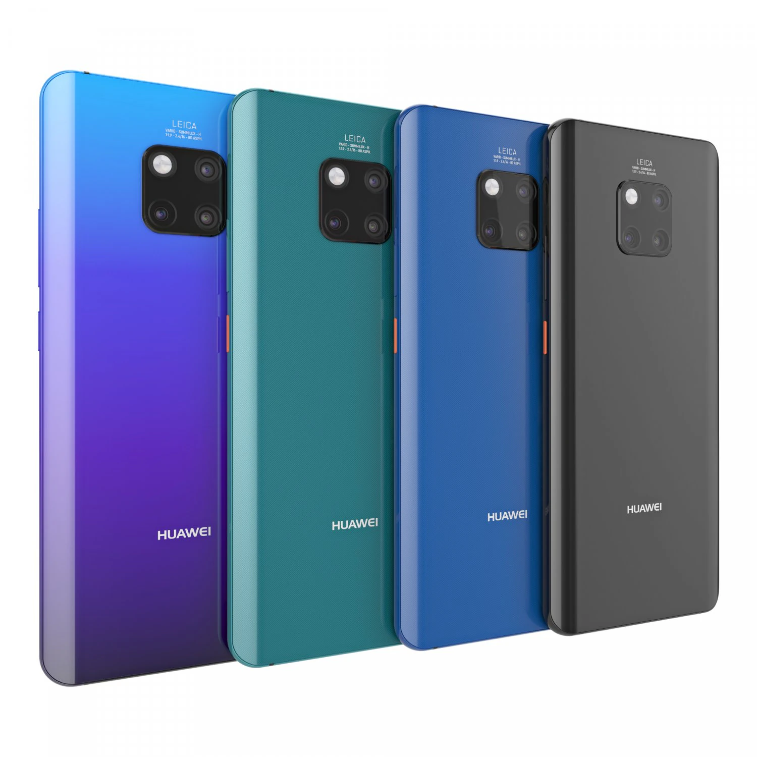 huawei mate 20 pro all color 3D Model .c4d .max .obj .3ds .fbx .stl .blend 