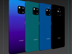 huawei mate 20 pro all color 3Dモデル