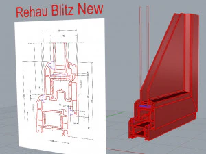 window profile - rehau blitz new - rehau grazio 3D Model