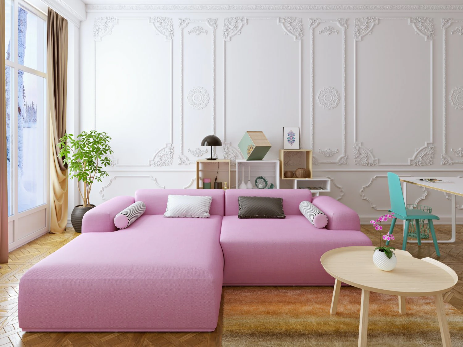 classic interior pink 3D Model .c4d .max .obj .3ds .fbx .stl .blend 