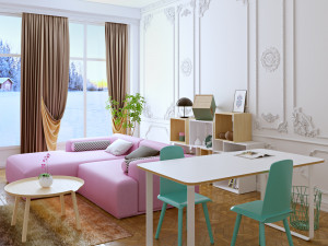 classic interior pink Modelo 3D