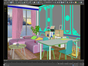 classic interior pink Modelo 3D