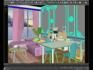 classic interior pink 3D Model