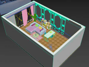 classic interior pink 3D Model