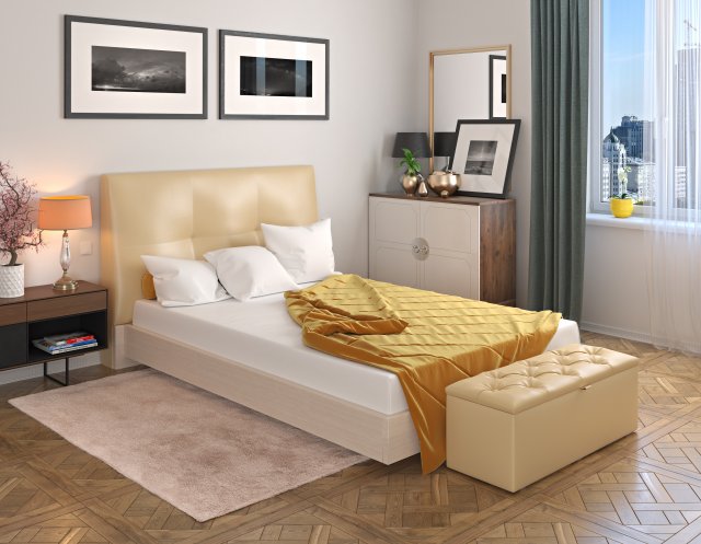 interior gold bedroom Modelo 3D .c4d .max .obj .3ds .fbx .stl .blend