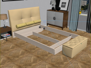 interior gold bedroom Modelo 3D