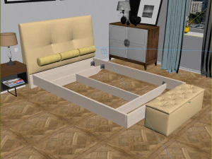 interior gold bedroom 3D Model