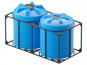 iron crate for water barrels Modelo 3D